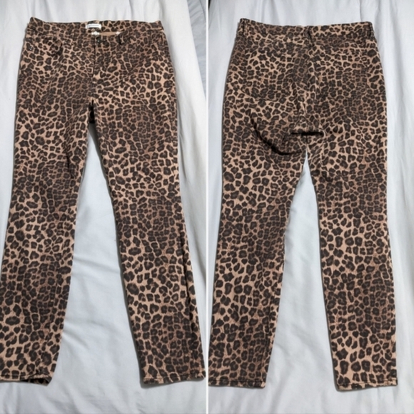Good American Good Waist Leopard Print Jeans Sz 14/32 Cheetah Animal Print - Picture 3 of 5